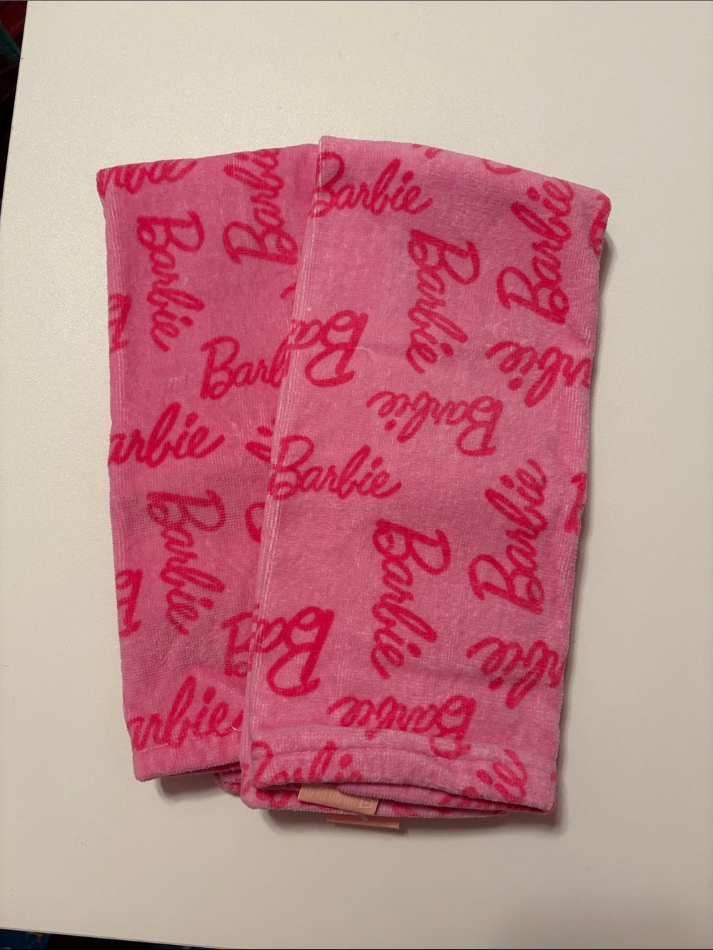 Set of 2 Barbie Hot Pink Hand Towels
